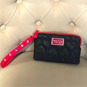 Betsey Johnson Quilted Heart Wristlet
